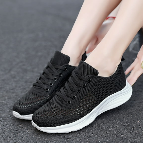 NOKIO Women's Running Shoes Ladies Slip on Tennis Walking Sneakers Lightweight Breathable Comfort Work Gym Trainers Stylish Shoes Women Sneakers Four Seasons Flat Bottom Non Slip Lace Up Shoes
