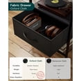 thumbnail image 5 of Nightstand with Charging Station - Small Vintage Night Stand with AC Outlets & USB Ports, Wooden Bedside Table with Drawer and Shelf for Storage, End Tables Bedroom/Living Room Decor, Charcoal Wenge, 5 of 14