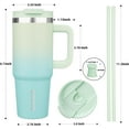 thumbnail image 3 of Xianyou-Gobelets Isolés avec Poignée et Paille 30 oz Gobelets en Acier Inoxydable avec Couvercle, Menthe, 3 of 4
