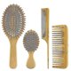 thumbnail image 1 of Juego de cepillo y peine de bambú para el cabello con cepillo desenredante de paleta, peine de dientes anchos y cola sin cerdas, 4 piezas - J, 1 of 1