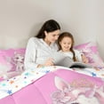 thumbnail image 5 of jejeloiu Pink Cute Unicorn Bedding Comforter Set,Magic Cartoon Animal Twin Comforter Sets,Kawaii Unicorn Bedding Set For Girl Kids,Ultra Soft Home Decor Reversible,2pcs, 5 of 8
