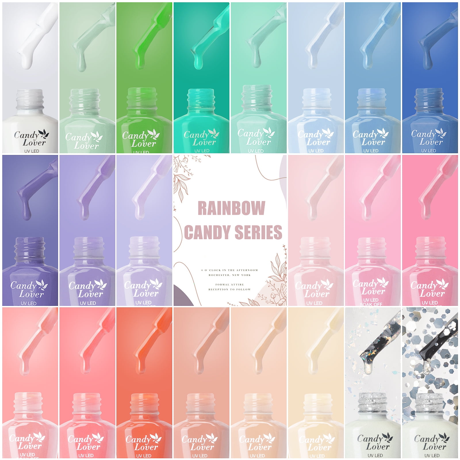 Candy Lover Gel Nail Polish Kit, 22 Colors Candy Macaron UV Gel Polish with Top Coat Base Coat Matte Coat, Gel Nail Polish Set Gift for Girls Women DIY Manicure