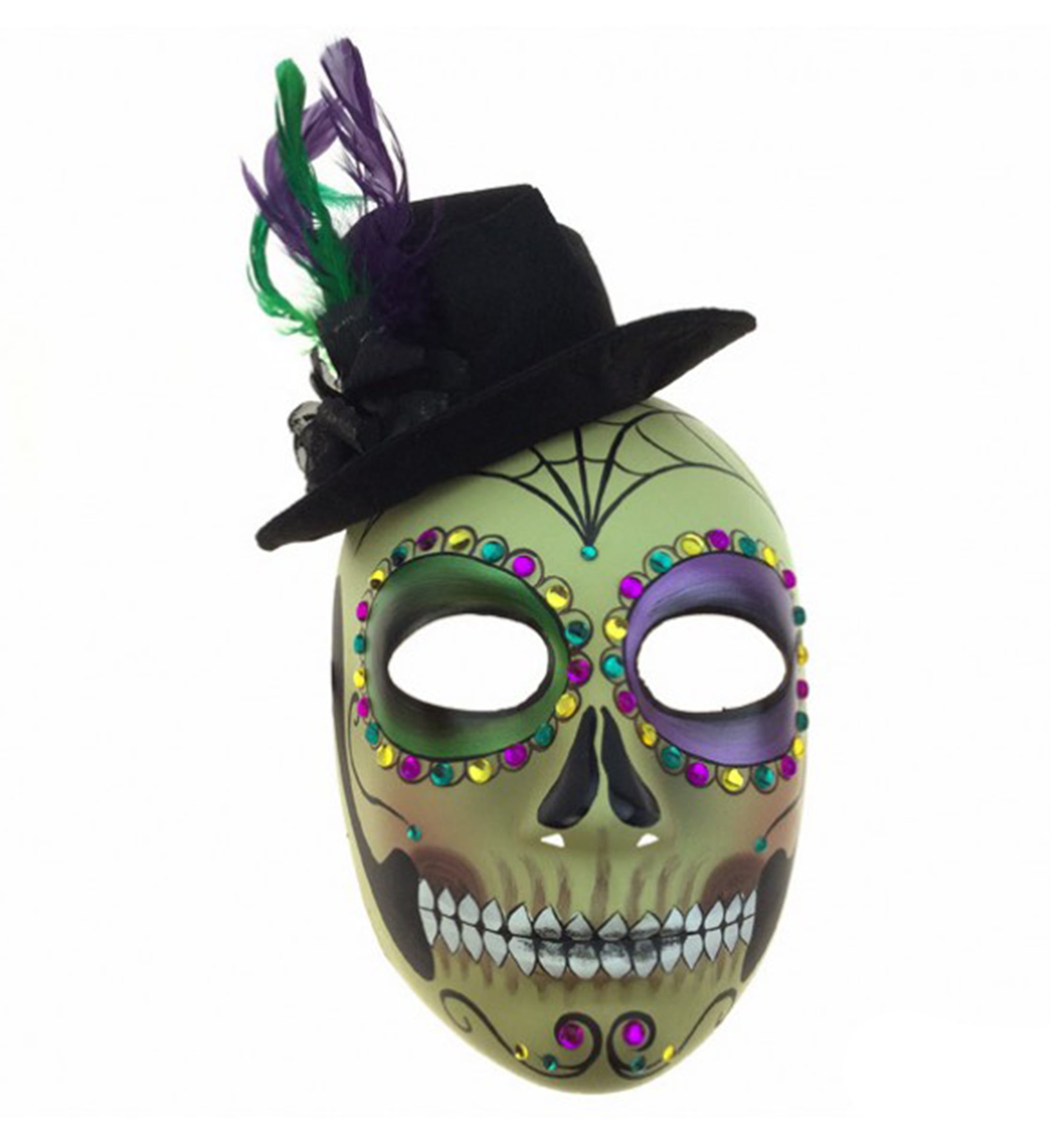 Mens Day Of The Dead Mexican Sugar Skull Halloween Mask Zombie Costume Black 
