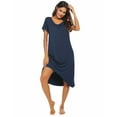 thumbnail image 7 of Ekouaer Nightgowns Womens Short Sleeve Sleepwear Comfy Loungewear Plus Size Night Shirt, 7 of 7