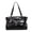 Black 380x230x140, variant on Women PU Shoulder Handbag Large Capacity Retro Motorcycle Tote with Multiple Pockets for Commute (Blue Pink)