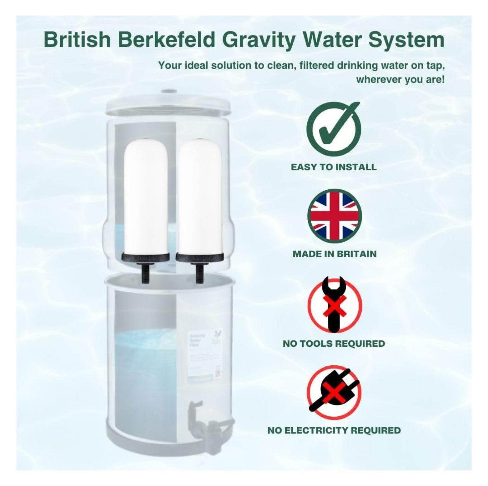 Ultra Fluoride Ceramic Drinking Water Filter Cartridge W9120133 for All Gravity Water Filter Systems