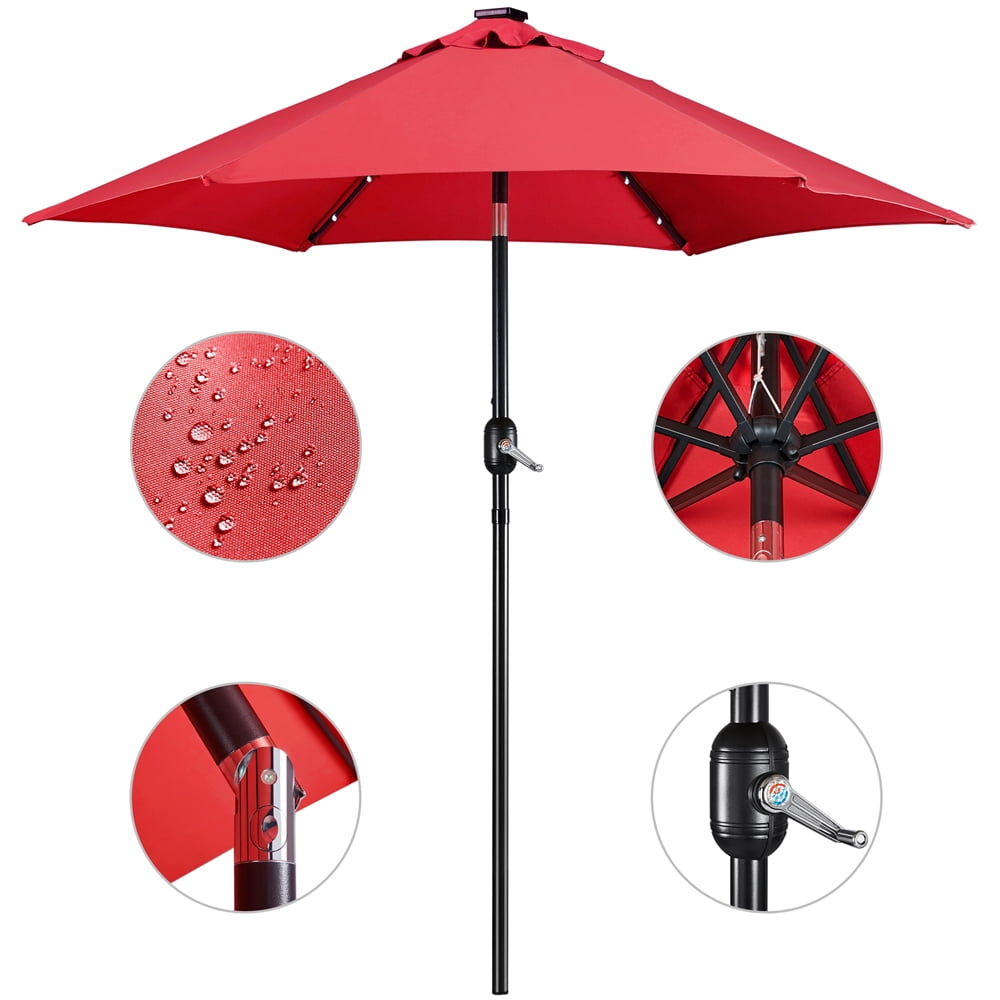 Renwick 7.40 Feet Table Patio Umbrella, LED Lights