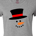 thumbnail image 4 of Inktastic Snowman with Top Hat and Carrot Nose Women's T-Shirt, 4 of 5