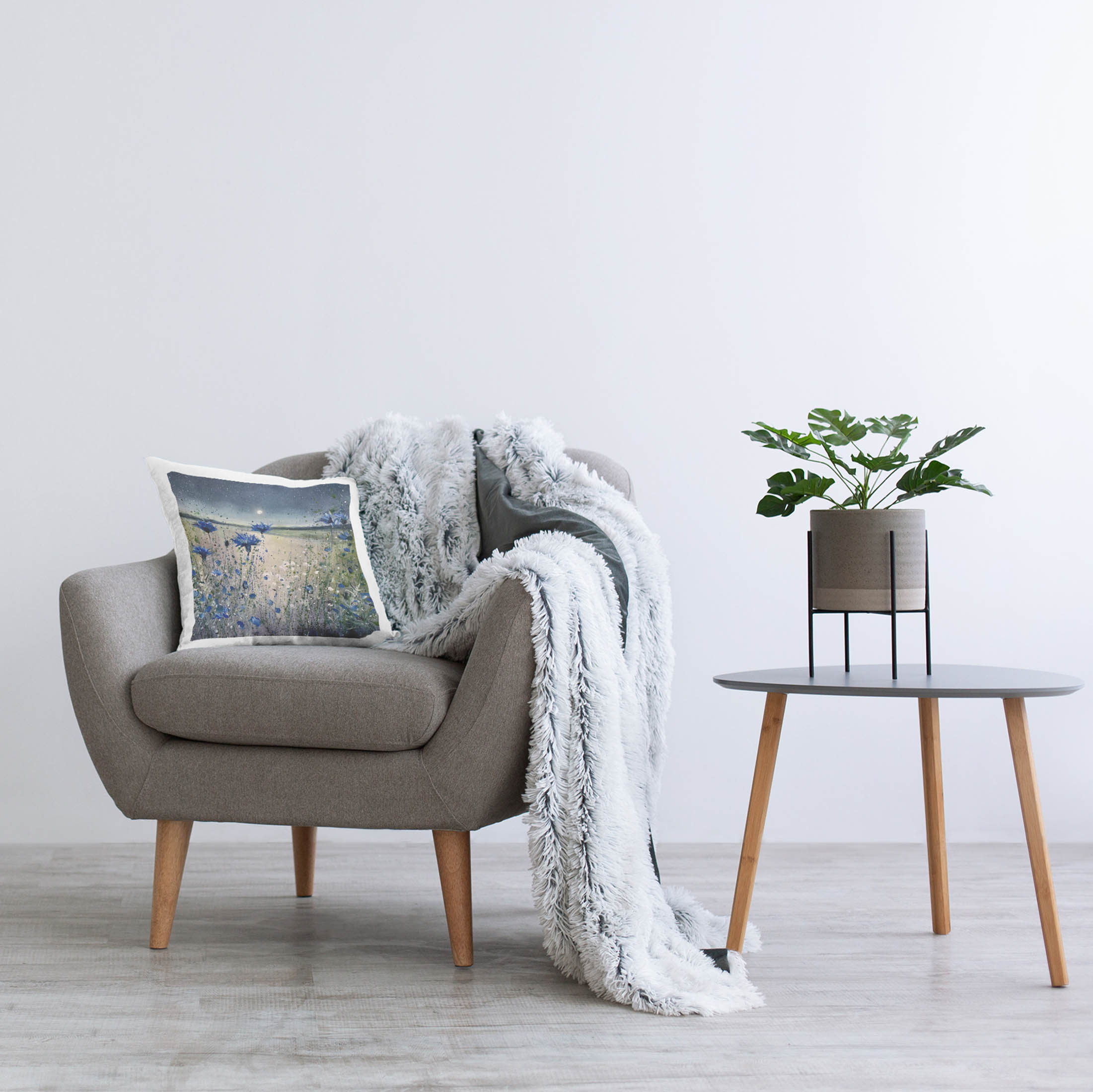 Stupell Industries Moonlit Lake Meadow Flowers Printed Throw Pillow Design by Jennifer Taylor Art