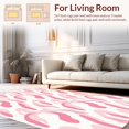 thumbnail image 2 of ODIKA 6'x9' Machine Washable Non-Slip Area Rug, Wave Motif Featuring Delicate Curved Stripes and Subtle Texture High Traffic Rug with Pad, Pink, 449024, 2 of 8