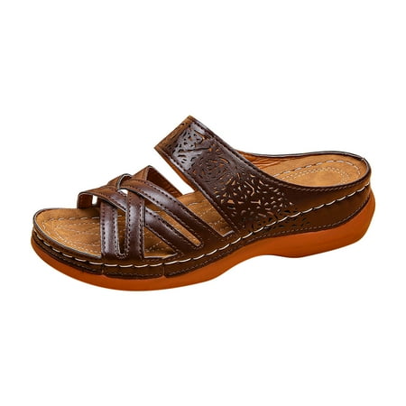 

Wmkox8yii New Wedge Heel Women s Sandals Stitched Hollow Cross Slippers Massage Women s Shoes