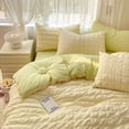 thumbnail image 1 of Luxury White Ruffled Seersucker Duvet Cover Soft Solid Color Bedding Set With Bed Sheet Pillowcases Single Queen King Size FGS, 1 of 7
