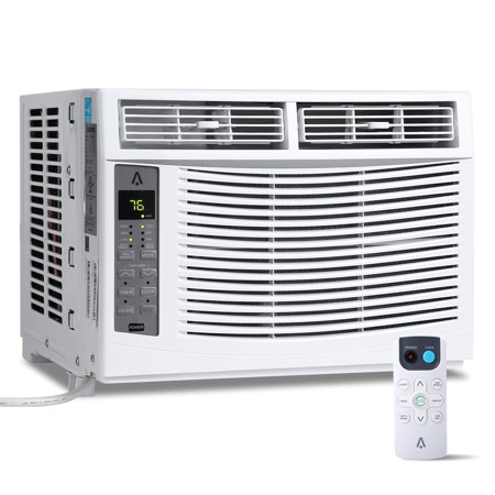 6000 BTU Window Air Conditioner, Mechanical Control AC Unit for Small Rooms Up to 250 Sq. Ft. - Quiet Operation with Washable Filter, Easy Install Kit, 115V