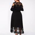 thumbnail image 3 of CHUANK Summer Plus Size Maxi Dresses For Wedding Guest Lace Stitching Dress Cold Shoulder Long Dresses Short Sleeve, 3 of 7