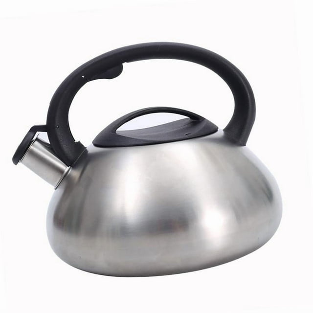 Hervidor de agua con sonido de silbido para estufa, hervidor de agua ligero de acero inoxidable de 3 l de ebullición rápida para acampar, cocina, té y
