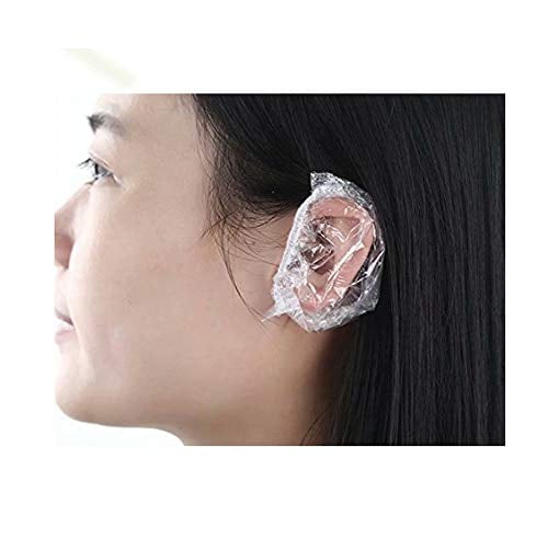 AKOAK Disposable Clear Shower Water Ear Protector Cover For Hair Dye