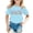 AB345 Light Blue, variant on Bainana Kindergarten T Shirts For Girls Letter Print Short Sleeve Tops Big Kids Trendy Back To School T-Shirts