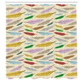 thumbnail image 2 of Ambesonne Retro Shower Curtain, Bohemian Feathers Pattern, 69"Wx84"L, Eggshell and Multicolor, 2 of 4