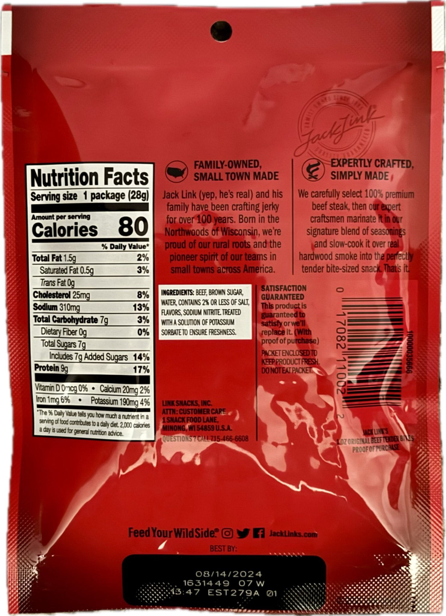 Jack Links Beef Tender Bites, Original, 1 Oz (Pack of 6) Bundled by SUPERDEALS with Bonus Mystery Gift