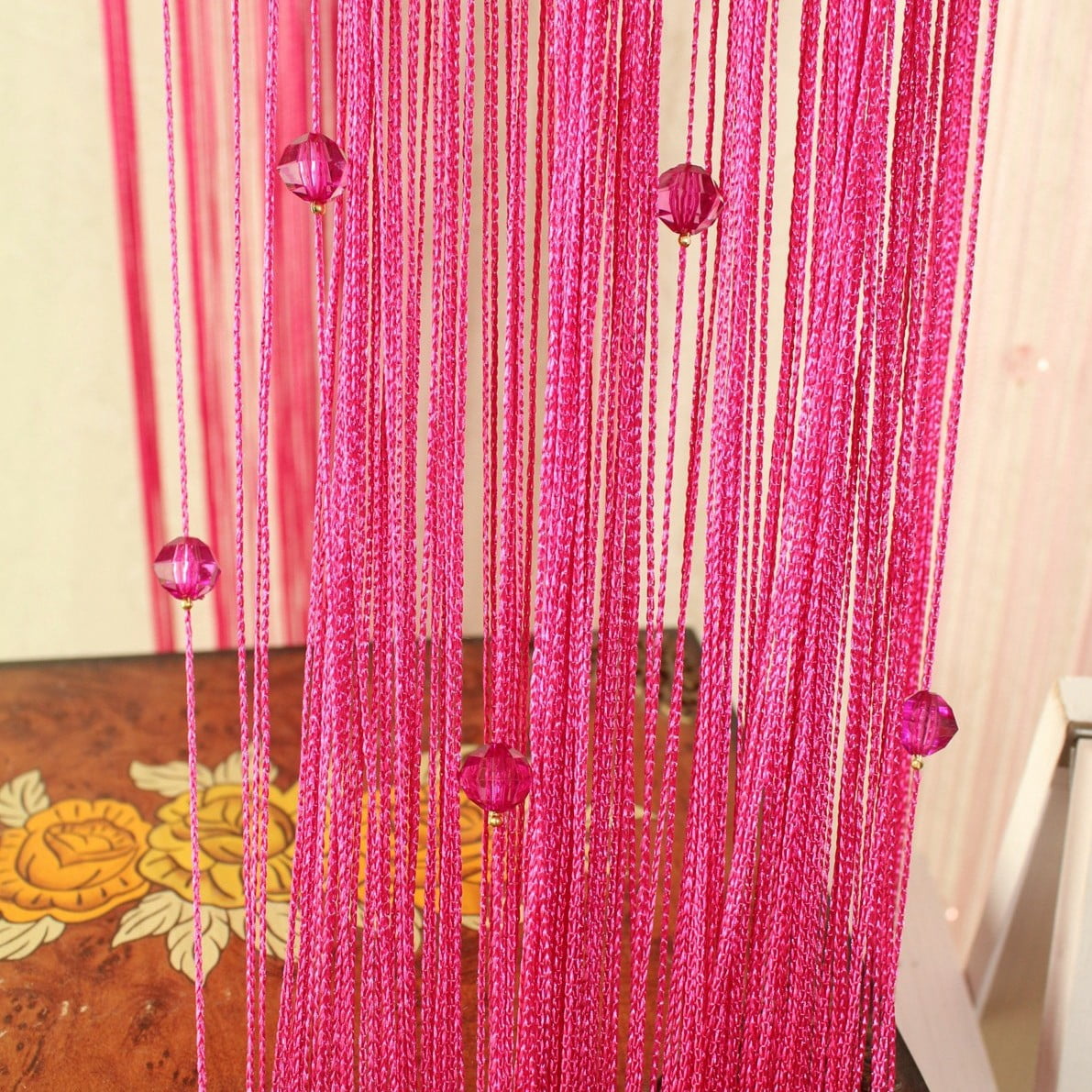 Beaded String Curtain Room Divider Window Door Curtain- coffee