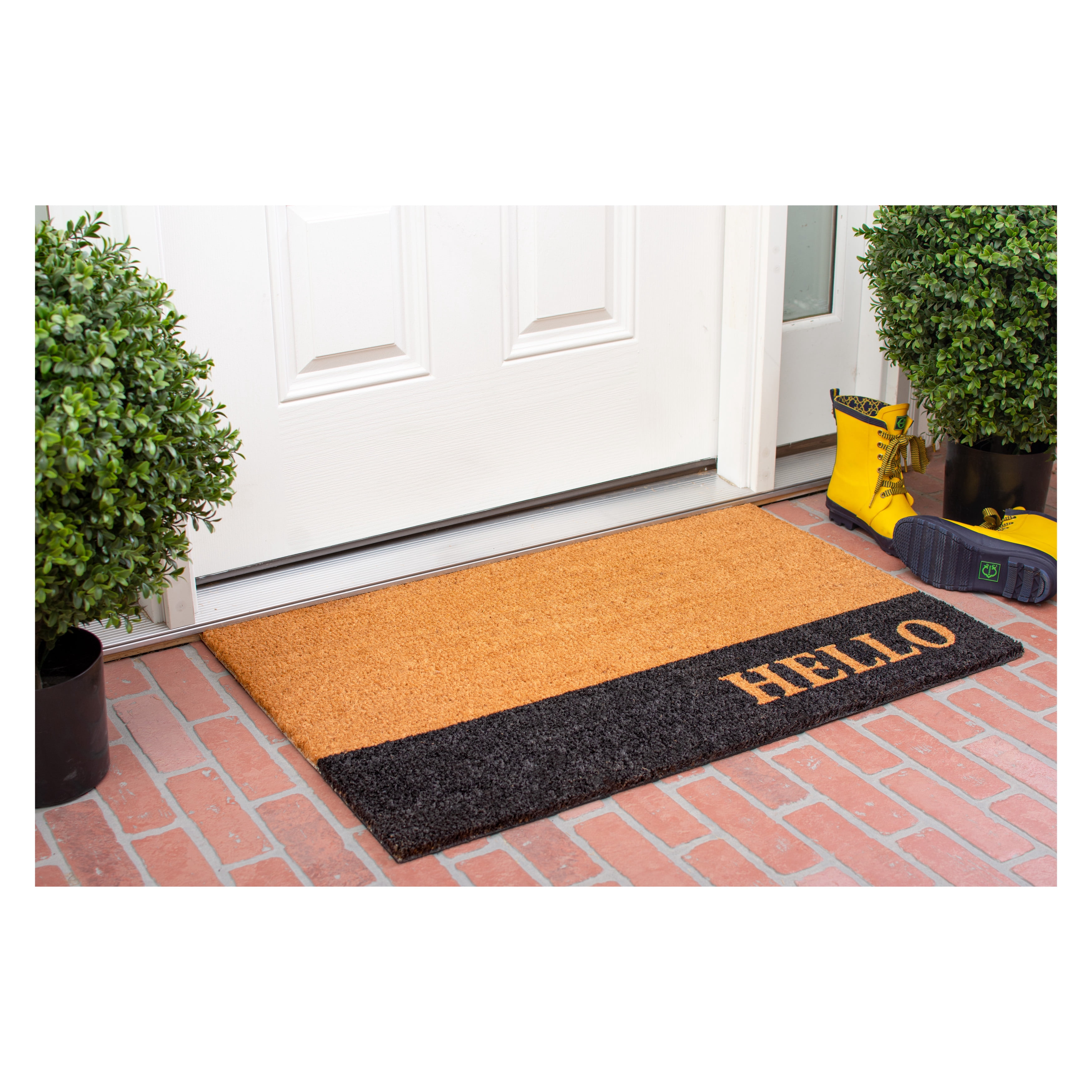 Calloway Mills Hello Black Stripe Doormat