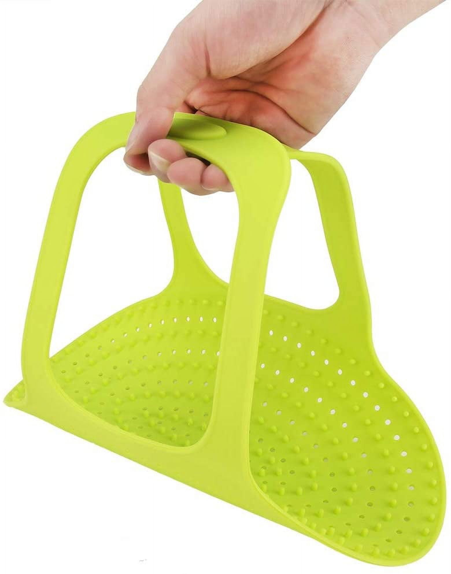 ABPETE Heat Resistant Turkey Lifter, Poultry Lifter Turkey Roasting Sling, Oven Baking Mat Silicone Mat Non-Stick Cooker Sling, Multipurpose Cooking Accessory(Green)