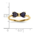 thumbnail image 5 of 14K Yellow Gold Ring Band Birthstone (09) September Sapphire, Lab Created Heart Blue, Size 5, 5 of 5