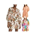 thumbnail image 1 of SUNSIOM Robe Mini Femme Manches 3/4 à Pois/fleur Imprimé Ample Décontractée Robe d'Été Plage, 1 of 7
