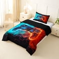 thumbnail image 2 of Erosebridal Teens Video Gaming Twin Comforter Sets For Boys,Blue Red Gradient Gamepad Bedding Set,Reversible Black 2pcs, 2 of 7