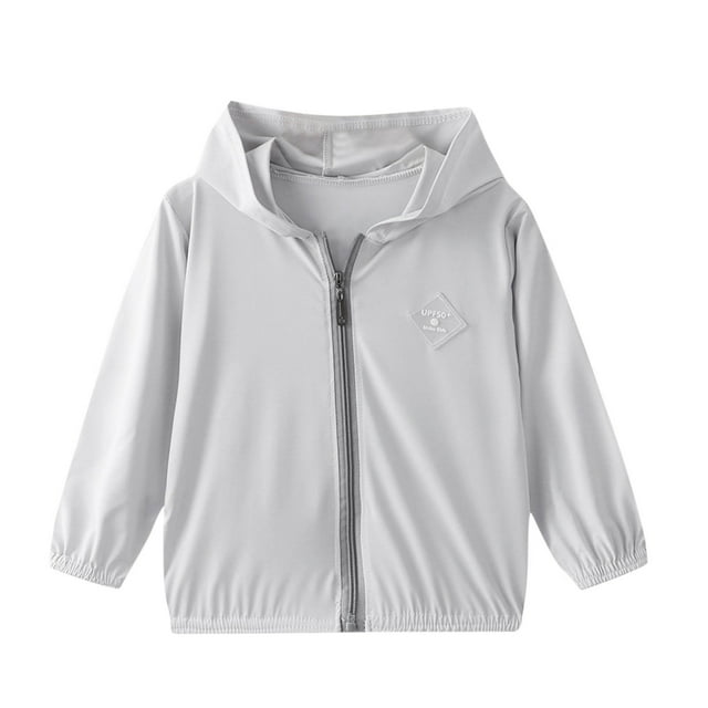 Posijego Veste de Protection Solaire pour Enfants Garçons Filles Fermeture à Glissière Chandail à Capuchon Chemises Rafraîchissantes d'Été Course Randonnée