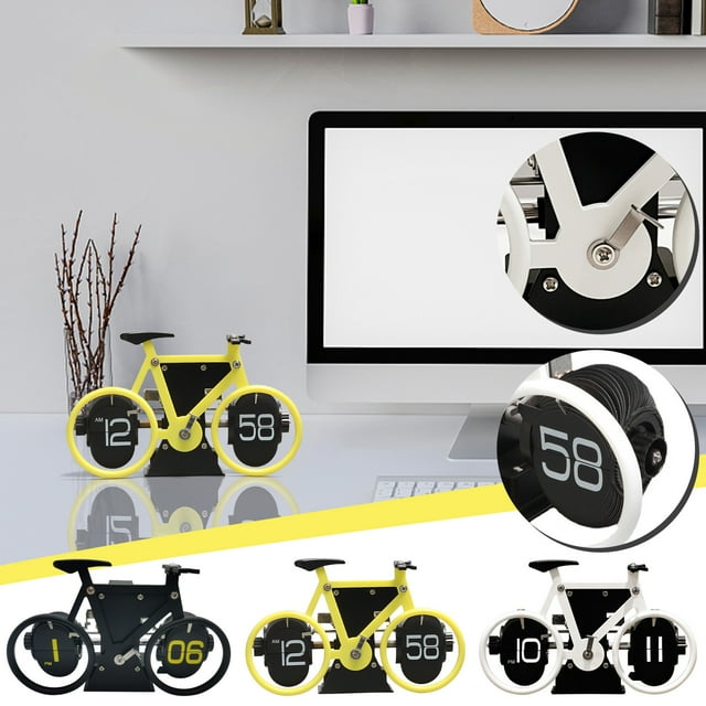 Yhsdtq,European Style Page Turning Clock, Desktop Ornament, Modern Design, Office Home Decor, Timekeeping Device, Wall Shelf Accent, Glass & Metal Construction, For Living Room Bedroom | Pvc, Black