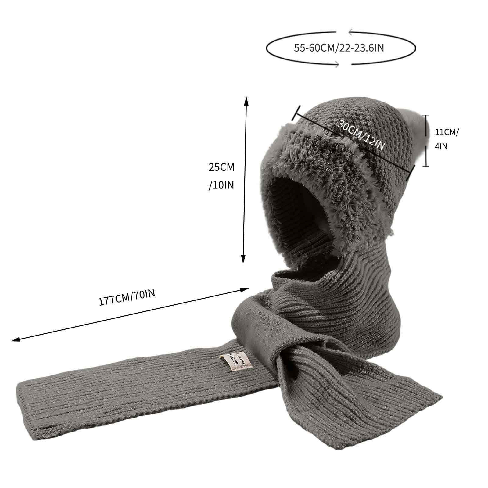 Winter Balaclava Hat 3 In 1 Knit Hat With Face Mask And Neck Gaiter, Windproof Thermal Warm Ski Mask Full Coverage Design, for Winter Skiing Snowboarding Cycling Outdoor Work