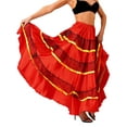 thumbnail image 4 of Rswnyirn Womens Spanish Bull Dance Skirt Tiered Ruffles Wide Hem Belly Dance Skirt Big Swing Flamenco Type B 360 Degree One Size, 4 of 6