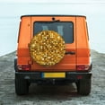 thumbnail image 4 of Haiem Spare Tire Cover , Wheel Cover with Bright Shiny Golden printed, Camper Spare Tire Cover Fit for Jeep Wrangler Rv SUV Truck Travel Trailer-15 inch, 4 of 8