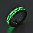 thumbnail image 3 of Glow in Dark Wedding Band Ring for Men or Women 8mm Stainless Steel or Black Ginger Lyne, 3 of 5