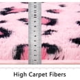 thumbnail image 5 of Musicwaker Soft Pink Leopard Shag Rug, Washable Indoor Decor Carpet ,  6x9 ft, 5 of 9