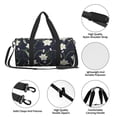 thumbnail image 6 of Xecao Lilies Flowers print Round Travel Duffel Bag is a foldable gym bag with an inner pocket, perfect for travel sports, 6 of 8