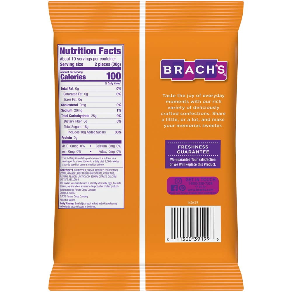 Brachs Mandarin Orange Slices Candy, 10.5 Oz Bag (Pack Of 12)