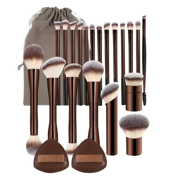 20-Piece Makeup Brush Set, Soft Fluffy Professional Cosmetic Foundation, Foundation Concealer Powder Face Eye Make up Brushes Kit, Multi-functional Makeup Tool Set for Women Sister Birthday (Bagged)
