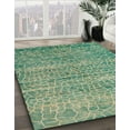 thumbnail image 2 of Ahgly Company Indoor Round Abstract Dark Sea Green Abstract Area Rugs, 3' Round, 2 of 6