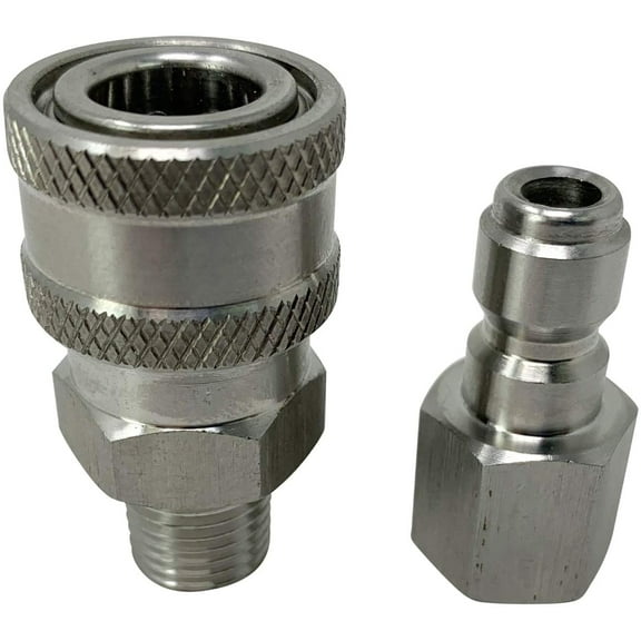 Pressure Washer Stainless Steel 3/8" Male Quick Connect and Female Plug Set