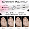 thumbnail image 3 of DESIGNICE 2026 New Hypoallergenic Flat Back Earrings for Women and Men,4 Pairs Implant Grade Titanium Stud Earrings with Flat Backs for Cartilage,Screw Back Pure Titanium Earrings Set, 3 of 9