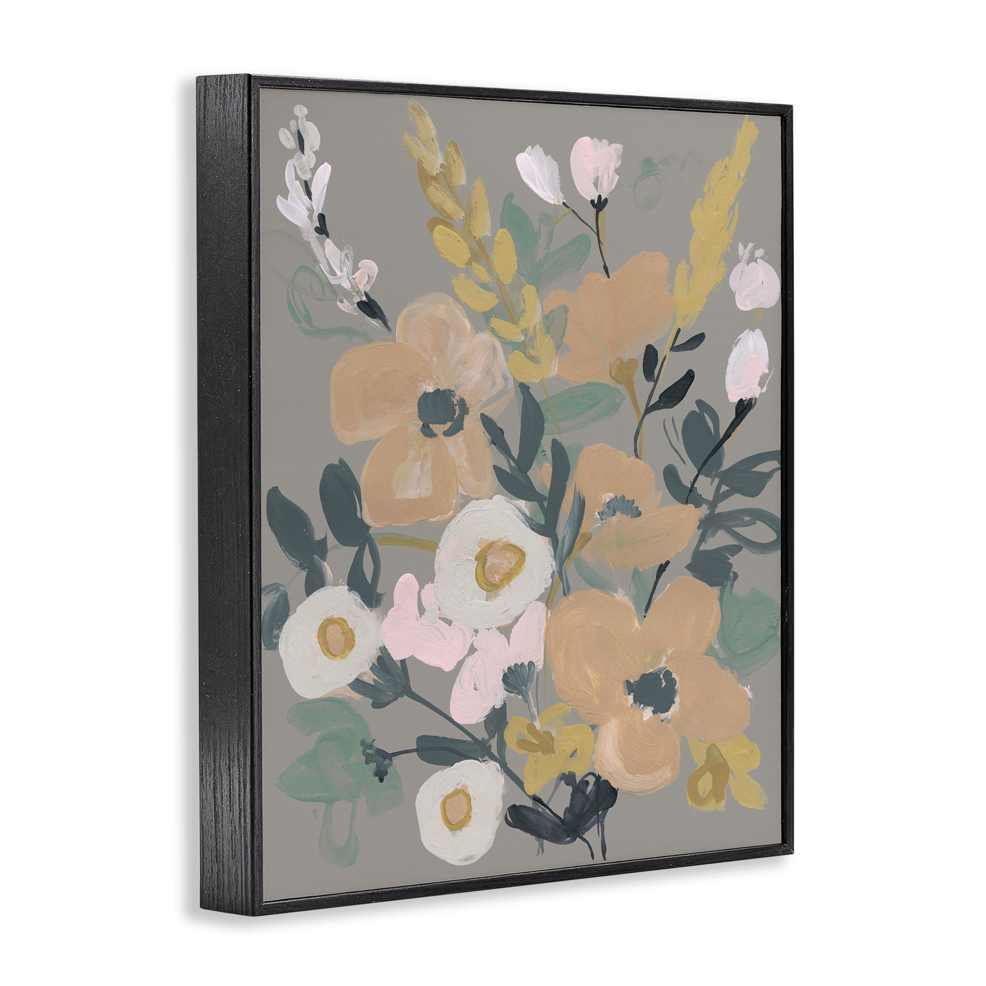 Stupell Industries Modern Wildflower Collage Botanical & Floral Painting Black Framed Art Print Wall Art, 16 x 20