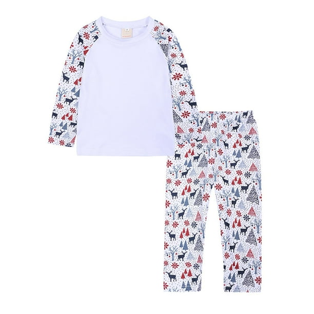 Conjuntos familiares a juego Top estampado casual de Navidad con trajes inferiores Ropa para el hogar Fridja nalpqowj343