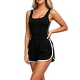 thumbnail image 6 of Naotn Two-piece Workout Sets for women Summer Casual Sleeveless Tank Top and Shorts Comfy Soft Colorblock Ribbed Set, 6 of 7