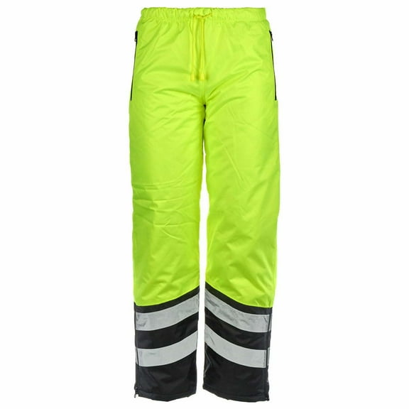 Hi-Vis Snow Pants, Waterproof, ANSI Class E, Lime, Large, SAFEGEAR