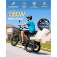 thumbnail image 6 of MOONCOOL Folding Electric Trike w/ Storage Bags , 48V Peak 1350W 3 Wheel Electric Bike for Adults, 20"x4.0" Fat Tire 7 Speed Electric Tricycle with 14.5Ah Battery, Rear Differential, Aluminum Frame, 6 of 14