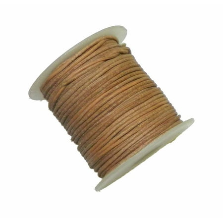 Natural Aquamarine Round Beads - Rockin, Loose Beads, 1mm Buffalo Leather Round Cord 25 Yards Natural Brown