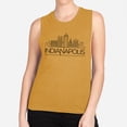 thumbnail image 2 of Skyline Indianapolis Indiana Women's Muscle Tank Medium Antique Gold, 2 of 5