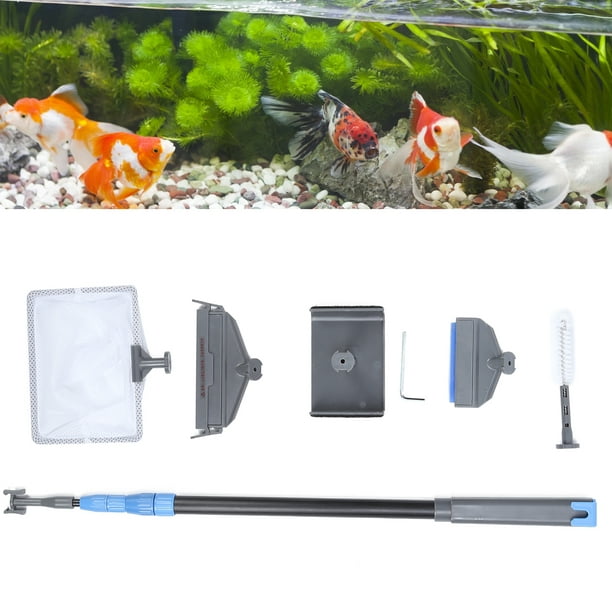 Ymiko Aquarium Clean Set, Aquarium Cleaning Kit 5 In 1 Net Pocket Scraper Multifunctional For Fish Plant Glass For Glass Aquariums And Home Kitchen 41
